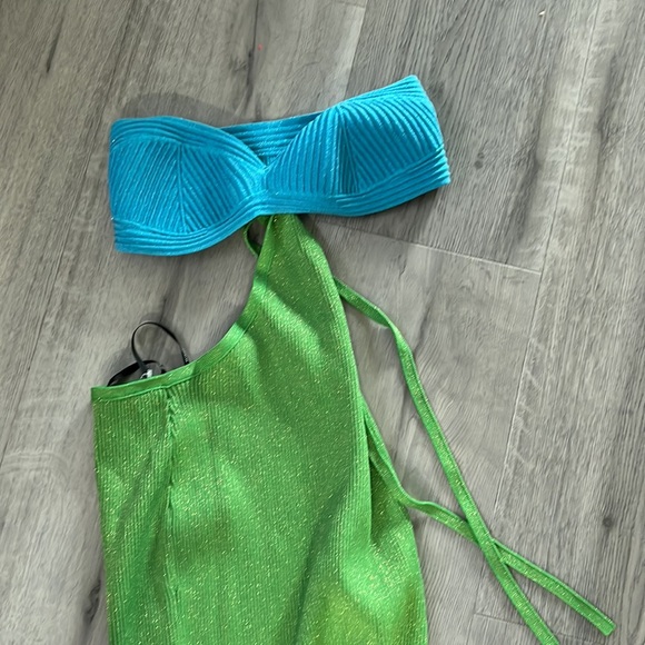 RETROFETE Eloisa Dress in Green & Blue - Picture 12 of 12